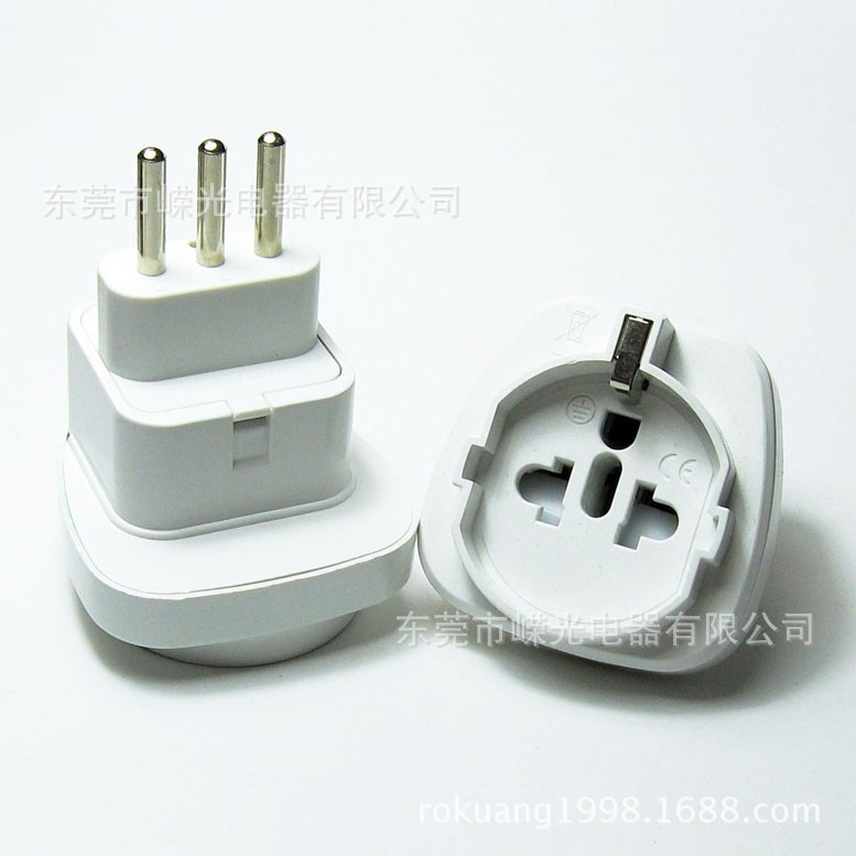 SD-12A 嵌入式意大利插头 意大利转日本插座用品韩国接地转换头