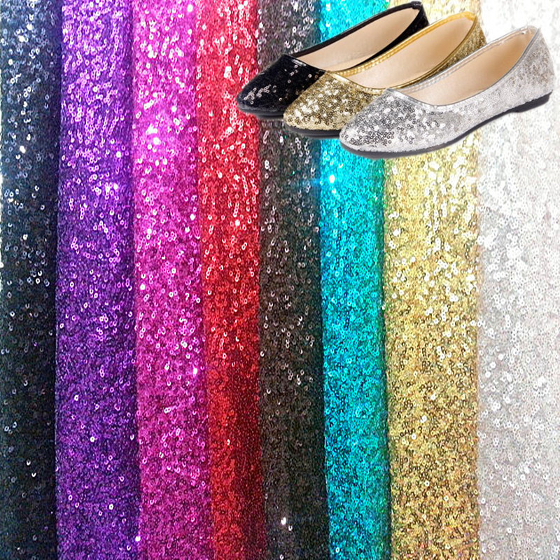 3mm较密亮片网底绣花面料 工艺饰品装饰用箱包鞋布料 厂家直销