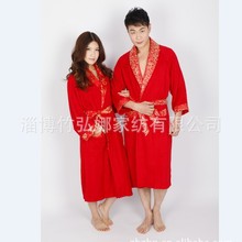 竹纤维(竹浆纤维)浴袍 情侣镶锻 健康 婚袍