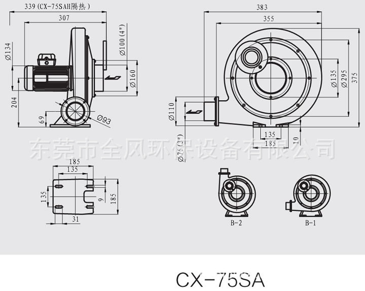 CX-75S中压透浦式鼓风机
