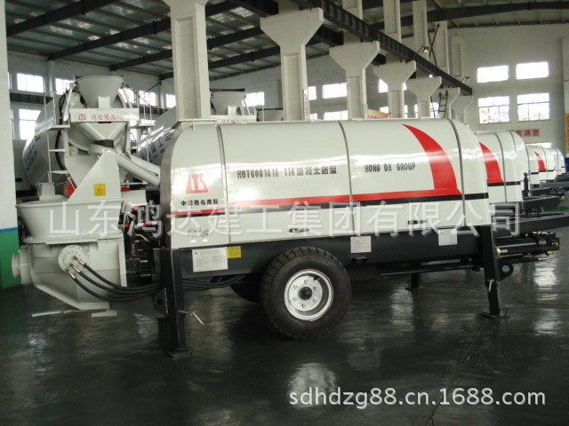 鸿达60柴油泵150米管混凝土输送泵托泵地泵14方搅拌运输车拖泵