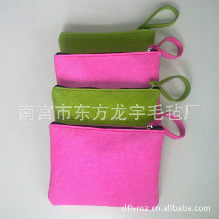 【龙宇毛毡】手提拉链毛毡购物袋 毛毡眼镜包收纳袋