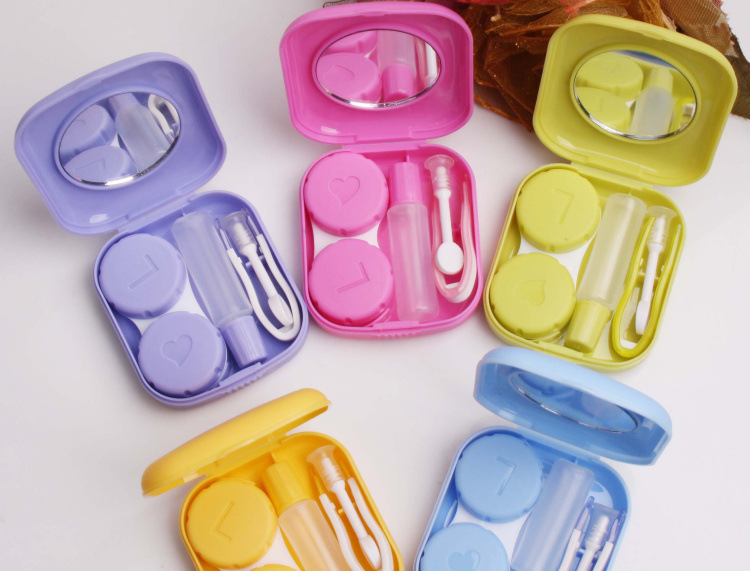 Xcl028 Contact Lens Case Plastic Invisible Couple Box With Mirror Mini Compact Contact Lens Case display picture 5