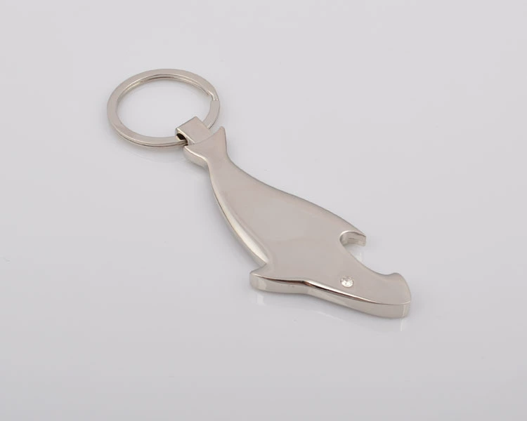 Bottle opener, keychain, metal shark