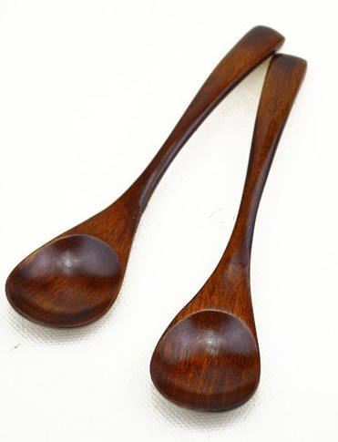 Japanese-style Creative Home Utensil Nanmu Wood Children's Yogurt Curved Handle Coffee Ice Cream Spoon, Wholesale_voghion.com
