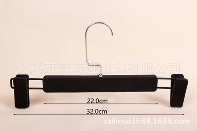 手感漆裤架 黑色塑料裤架装店防滑裤架 塑料裤架裤夹厂家直销