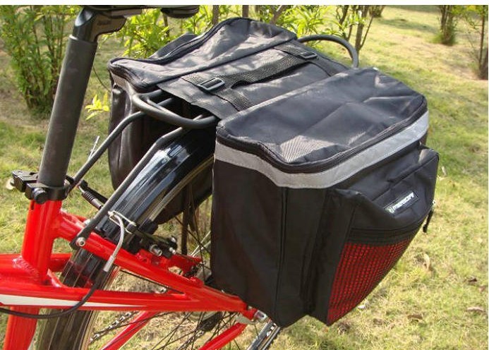 マウンテンバイク リアキャリー用 防水ツーリングバッグ 両サイド 大容量 