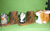 Wooden jewelry handmade with animals, drawing pens, pens holder