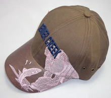 美人魚綉花棒球帽 阻燃珠紡布太陽帽 外貿尾單帽子定制logo