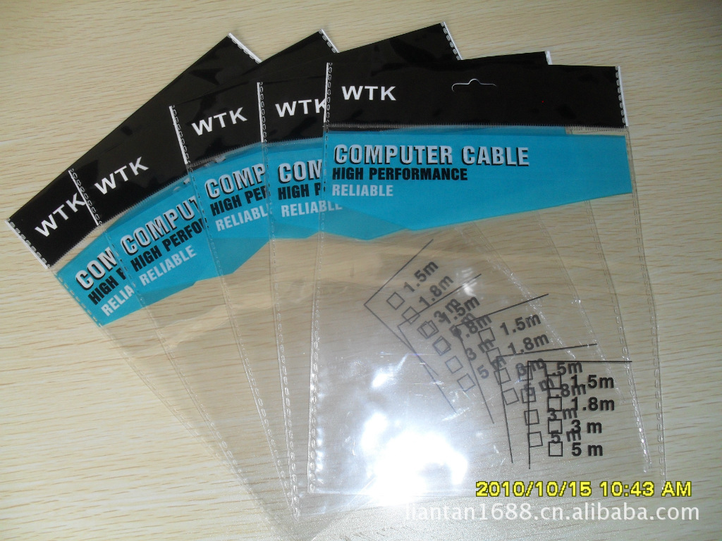 深圳工厂专业生产各种OPP珠光膜卡头袋 线材包装袋 厂家优惠直销