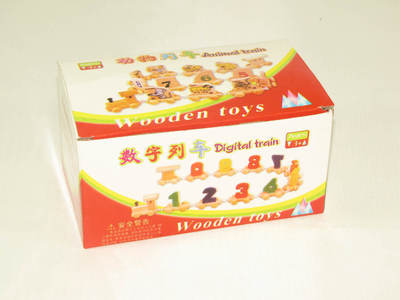 木制小孩數字生肖小火車幼兒童益智玩具1-2-3-4歲寶寶拼裝智力