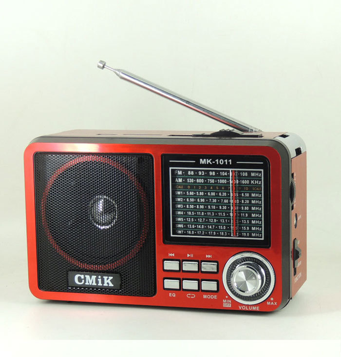 FM/AM/SW1-7/9 wave card-inserting radio portable morning exercise dance square speaker cmik radio detail image 2