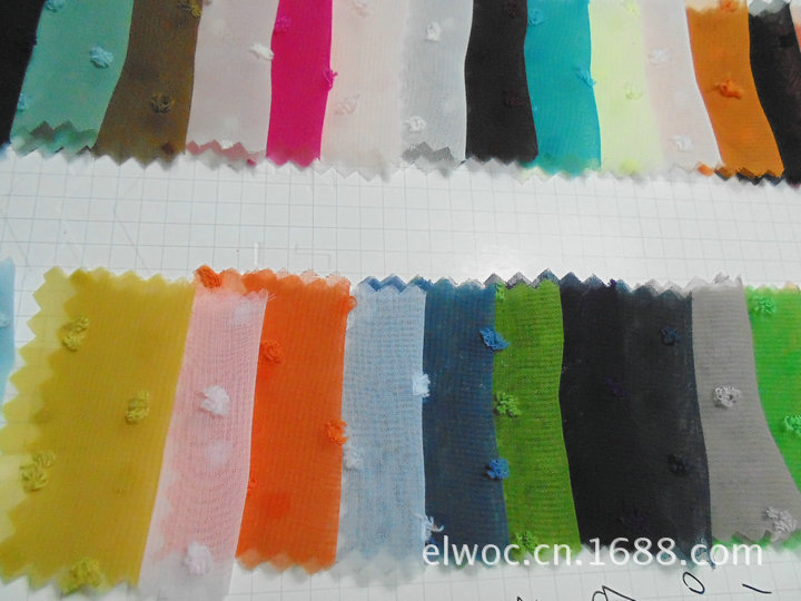 提花纱布 点点纱巾围巾 透气环保装饰面料 小圆球服饰布 凸点2295