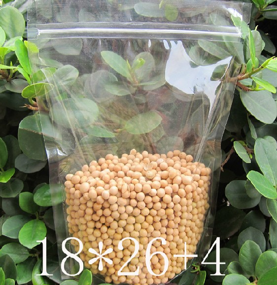 18*26+4cm透明自立拉骨袋 夹链袋 花草茶袋 干果袋 站立自封袋1个