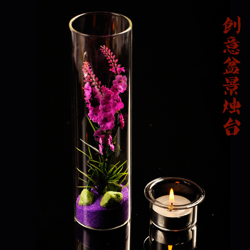 De estilo europeo DIY creativo bonsai Candelabro decoraciones de vidrio florero decoraciones caseras