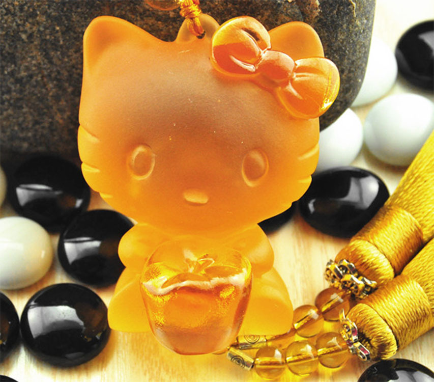 一件代发琉璃KT猫汽车饰品招财猫平安挂件 可爱创意厂家批发量大|ru