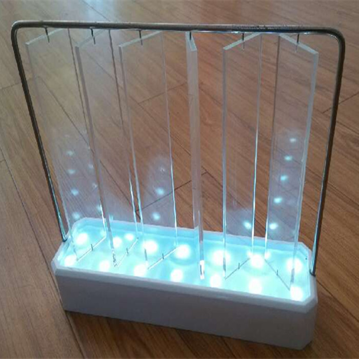 厂家制作页面可转动有机玻璃发光展示架亚克力工艺制品白色底