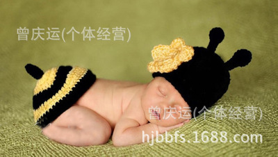 手工针织货源 毛线动物衣服帽子批发 可爱小蜜蜂女款|ru