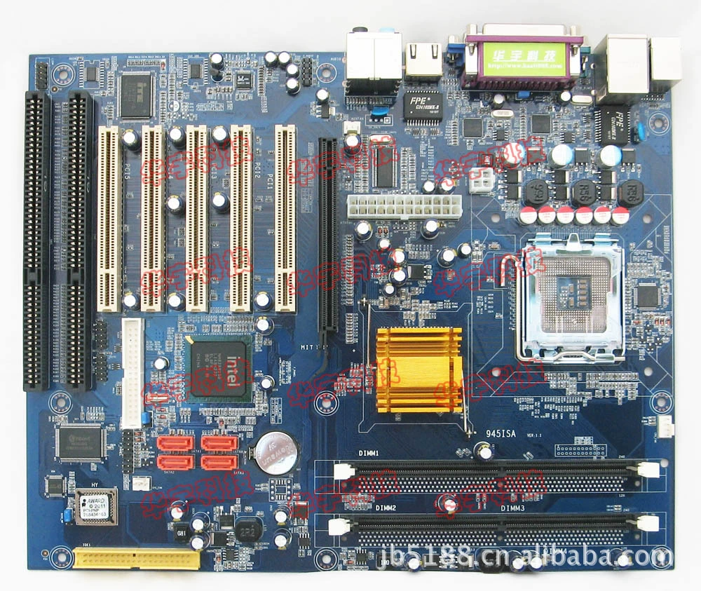 Материнская плата 945GC ISA Промышленная материнская плата 945 оптом 775CPU интерфейс 2 слота ISA DDR2 5PCI