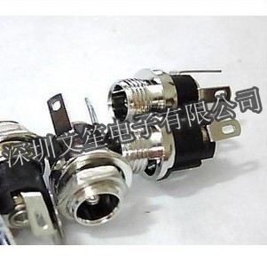 金属DC-025M 全铜2.0 DC插座 直流电源接口插座 5.5-2.1MM 带螺母