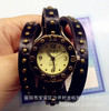 Fashionable retro belt, women's watch, Korean style, genuine leather, punk style