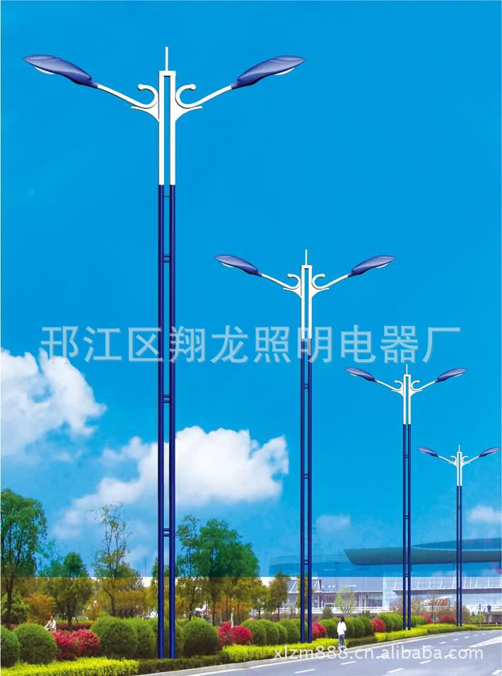 生 产批发10米8米双连杆道路灯 价格优惠