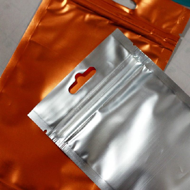 开口8.5cm*长13cm飞机孔橙色阴阳拉骨袋 哑光半透明自封袋 1个价