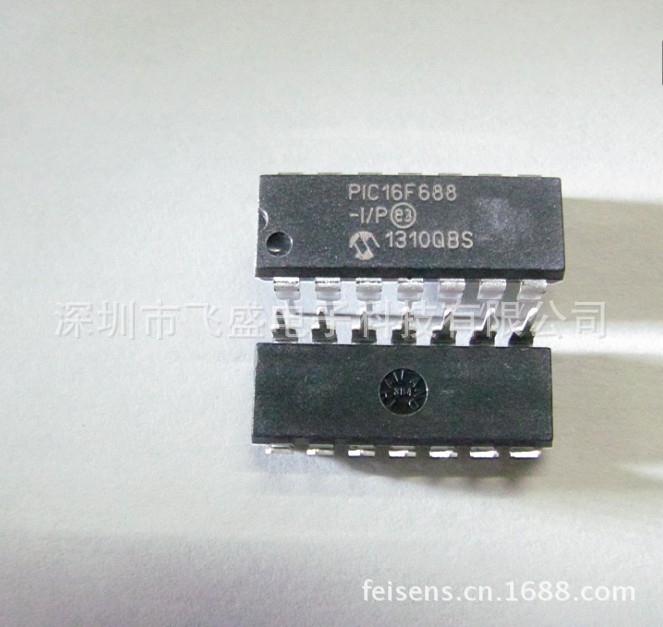 PIC16F688-I/P进口原装现货8位CMOS微控制器  DIP14