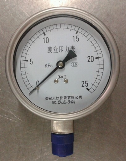 膜盒压力表 不锈钢膜盒压力表 淮安天仪膜盒压力表 φ100压力表