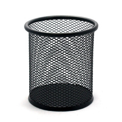 韓國創意文具 時尚圓形鐵製網狀防鏽筆筒 桌面收納筒