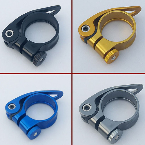 Bicycle accessories quick release seat tube clamp dead fly road bike seat tube clamp quick release rod colorful aluminum alloy saddle tube clamp