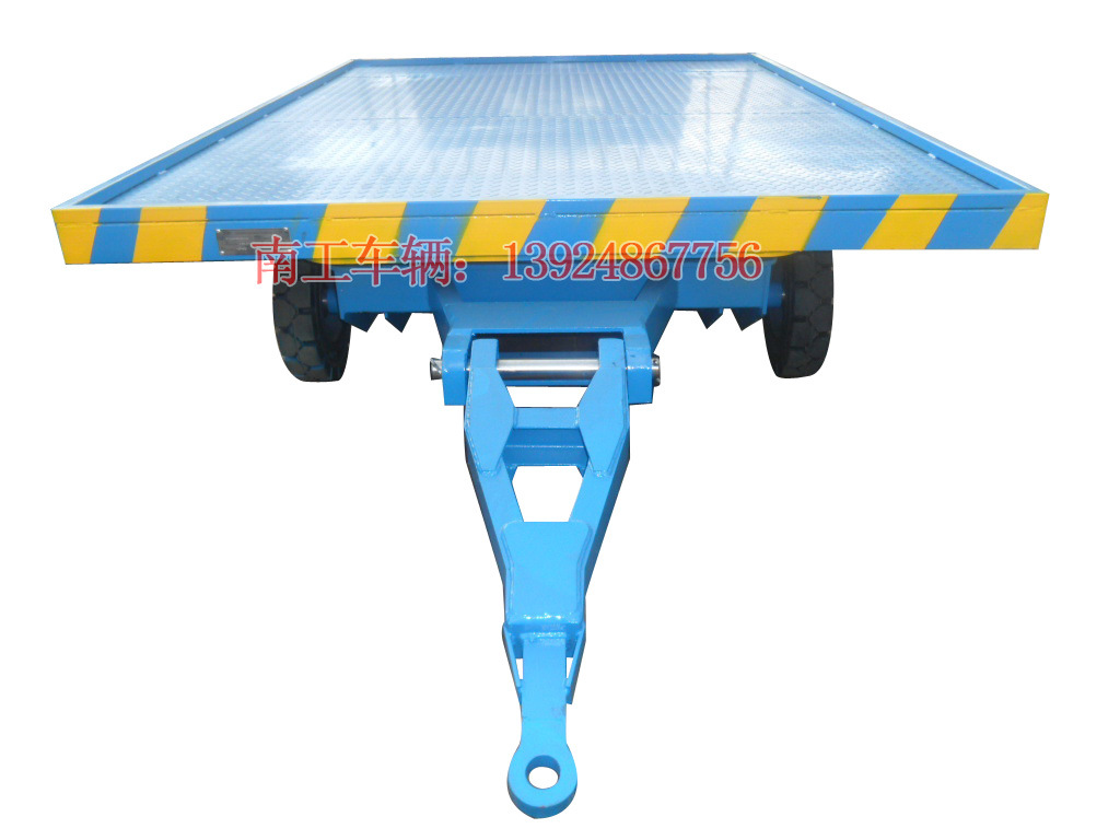 厂家直销3T带板簧平板拖车 减震平板拖车 家具厂平板拖车，