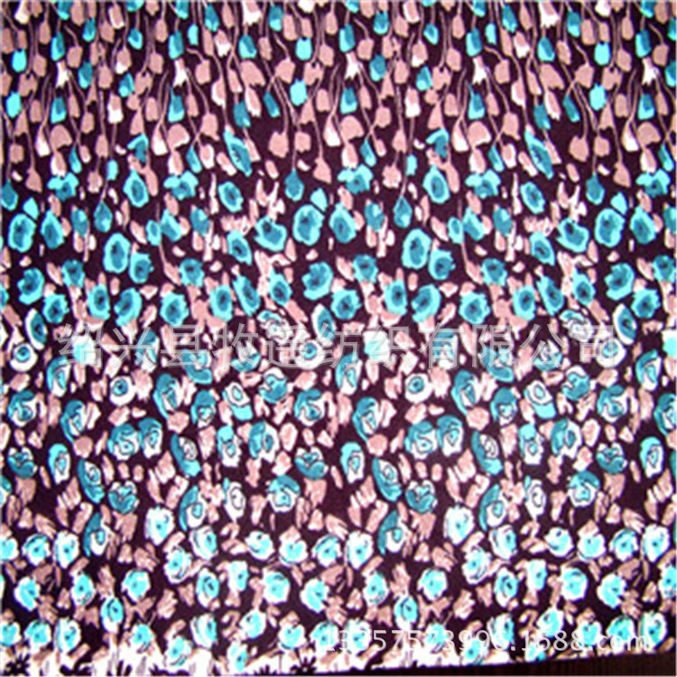 厂家直供新款时尚女装针织poly纯涤纱氨纶弹力印花汗布服装面料