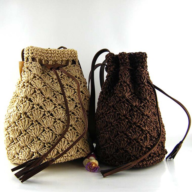 Hand-woven small pepper with straw knitting bag and new style lady bag