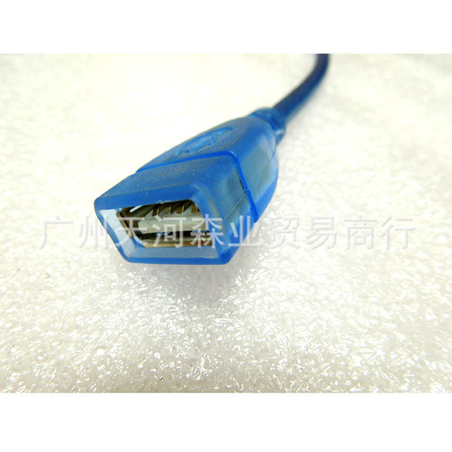 USB线厂家 透明蓝64编USB延长线 USB加长线30CM USB数据线