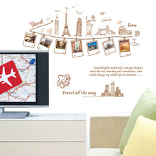 厂家直销 可移除墙贴 客厅餐厅卧室沙发背景 旅行照片墙 AY9011