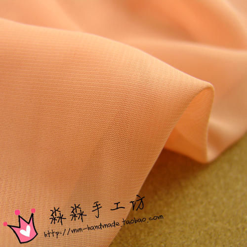 纺织新款布料 橘橙色夏天薄纱120D雪纺 开衫连衣裙面料 特价批