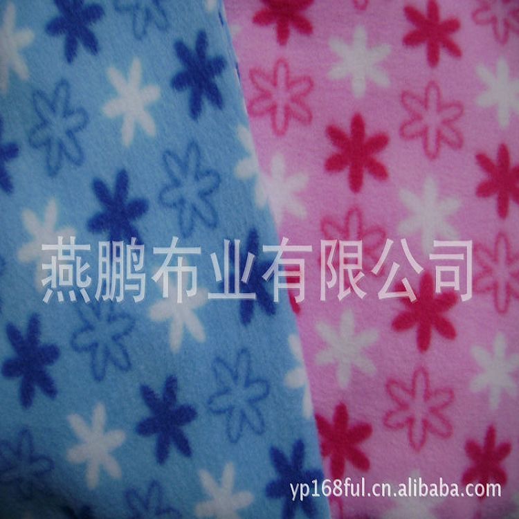 【现货】针织面料印花雪花双面绒  并库存有印花摇粒绒现货