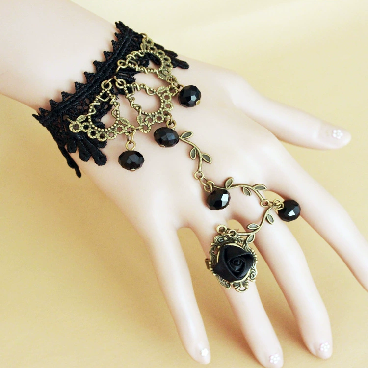 Retro black ring, accessory, Lolita style