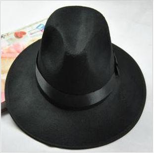 宽沿羊毛爵士帽韩版街舞男士礼帽女大檐秋冬普通质量6009|ru