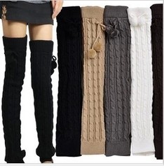 New Cute Stack Socks Sock Set for Women, Korean Style Wool Sock Set Knee-High Warm Foot Cover Boot Cover Extended with Balls