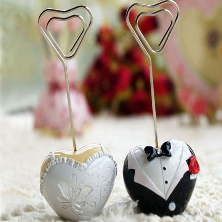 创意婚庆婚礼用品礼品新郎新娘席位夹桌卡夹欧式席卡座 创意新款