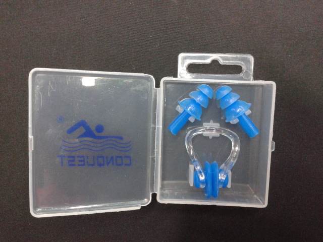 厂家大量供应搏路 conquest 高档柔软防水硅胶鼻夹耳塞 游泳配件详情图7