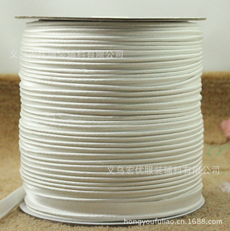 宏优辅料 厂家直销 1.5cm白色色丁缎带枕芯枕套床单嵌线条 压边绳