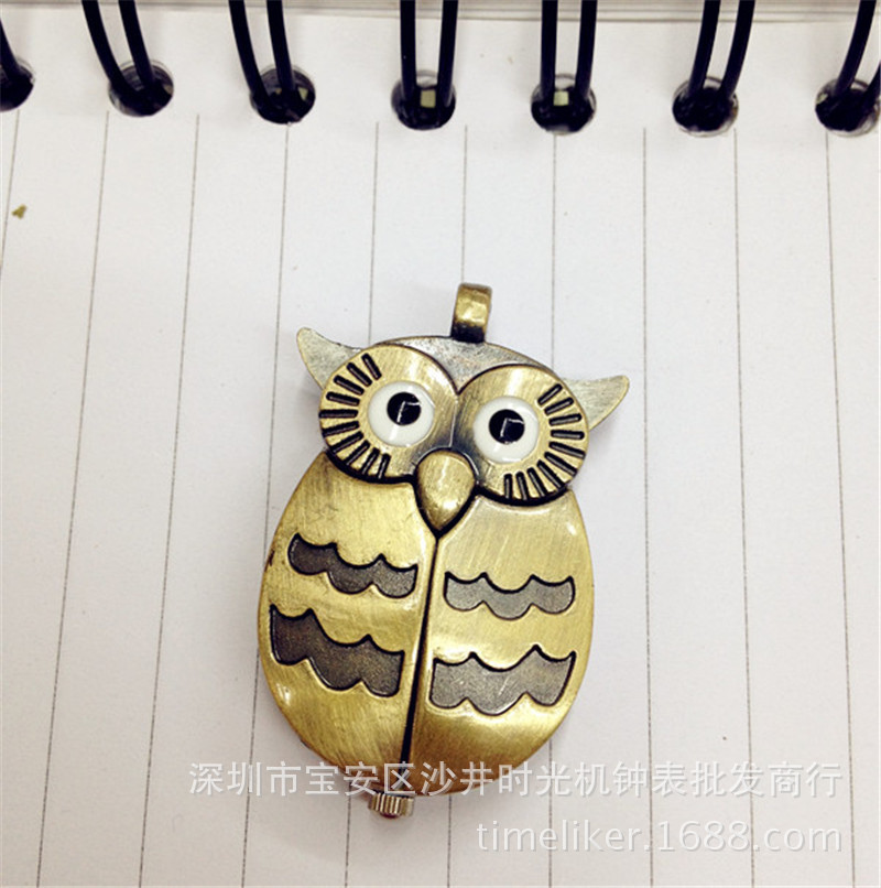 Vintage pocket watch necklace watch/corrugated owl quartz hanging watch pocket watch sweater chain watch wholesale
