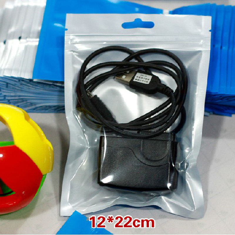 12cm开口*22cm长蓝色珠光膜阴阳自封袋 有孔可视拉骨包装袋1个价