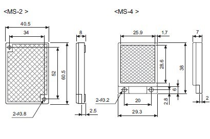 光电开关反光板MS2 MS-2A MS3 MS4 MS5