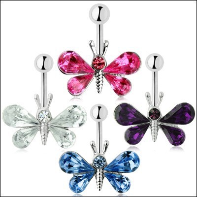 summer Navel reverent Korean Edition Drop Multicolor butterfly have cash less than that is registered in the accounts Coarse needle lady Dedicated Belly Ring Q00324