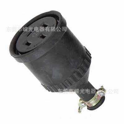 WJ-7430B 30A橡胶中间插座 电源接连接器 户外连接器 三扁插座