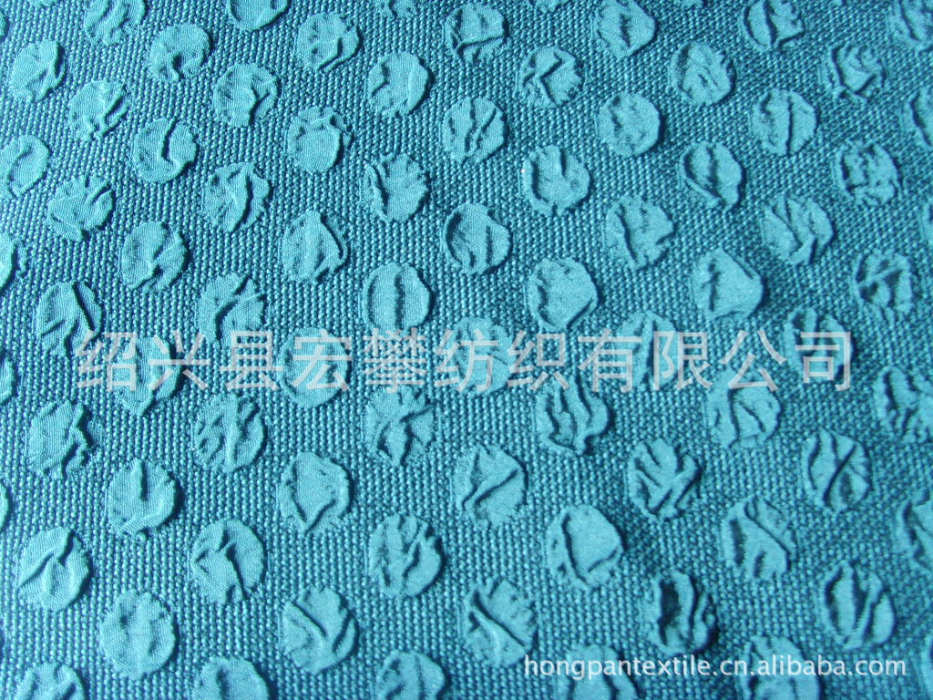 梭织双层提花布+涤纶人造丝圆圈起泡提花布